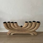 Chandelier scandinave en bois à 8 branches