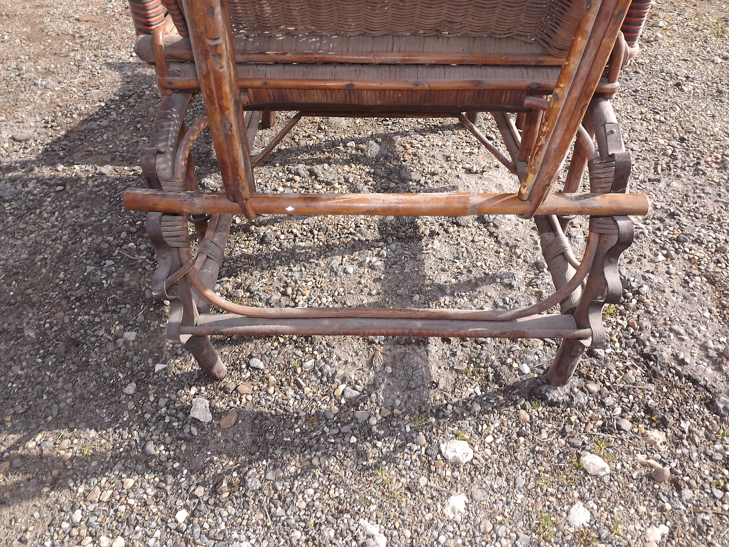 Wicker and rattan armchair 1900