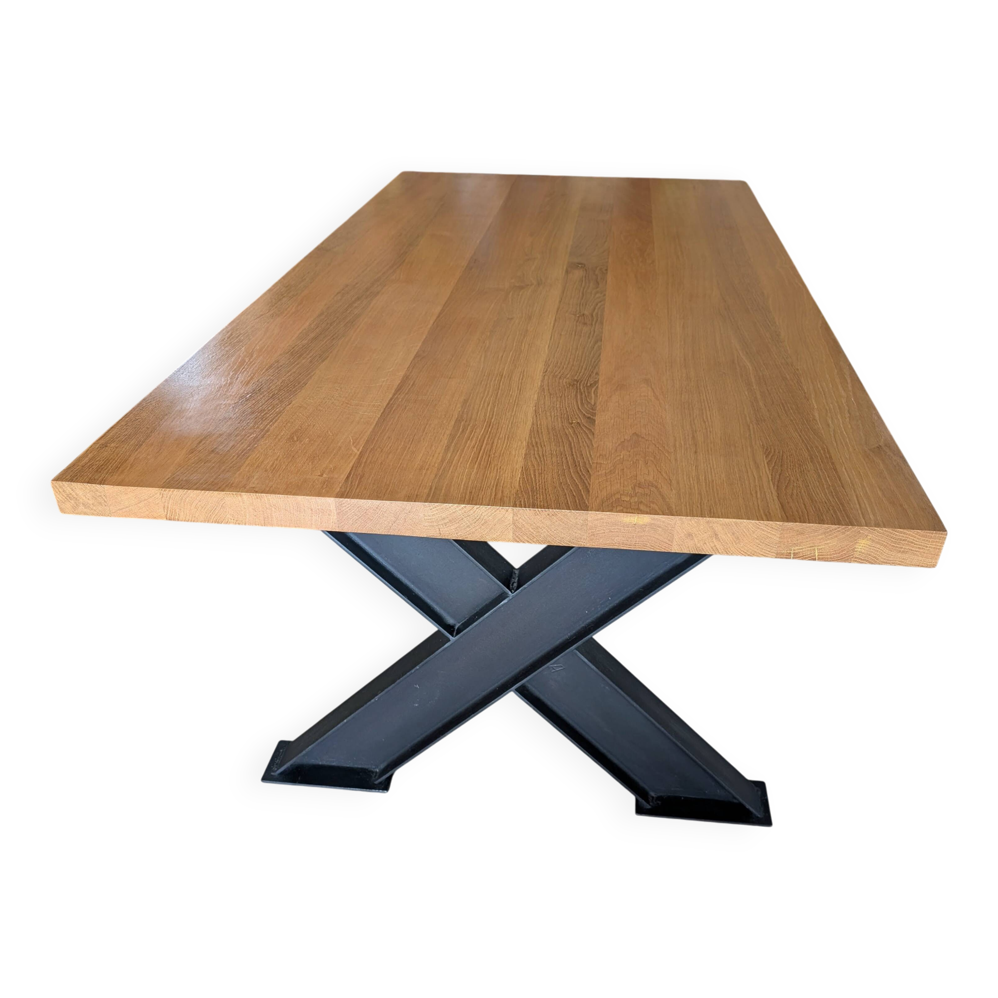 Solid Oak & IPN Steel Table - 200 x 100 - Artisan Creation
