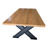 Solid Oak & IPN Steel Table - 200 x 100 - Artisan Creation