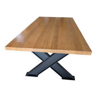 Solid Oak & IPN Steel Table - 200 x 100 - Artisan Creation
