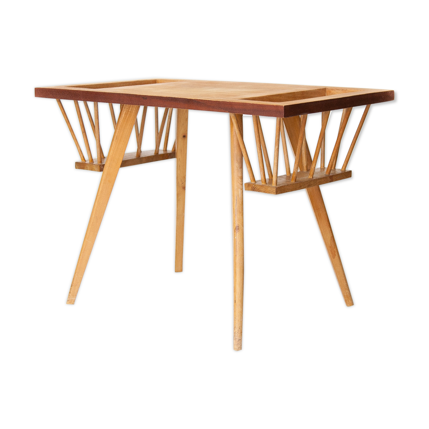 Vintage table, wooden table feet compass, side table, coffee table, lounge magazine table, retro, wooden table, table, 70's