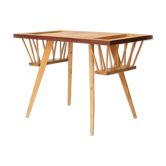 Table vintage table bois pieds compas
