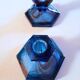 Davidson blue glass candlestick