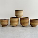 Set of 5 vintage Dutch ceramic 70s planters / flower pots