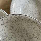 5 hollow plates in hand-speckled Italian ceramic