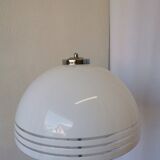 Vintage 1970s Mushroom Floor Lamp: Chrome & White Plastic, Retro Lighting