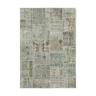Tapis oriental vintage tissé à la main 168 cm x 242 cm gris patchwork