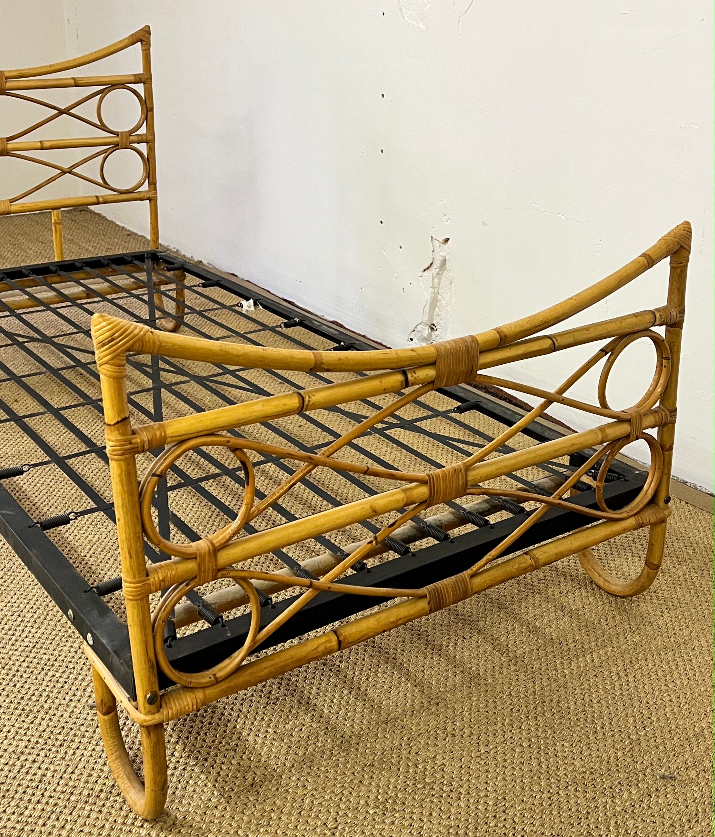 Vintage rattan bed