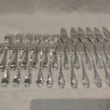 12 fish cutlery sets 24p silver-plated metal rocaille style Marly