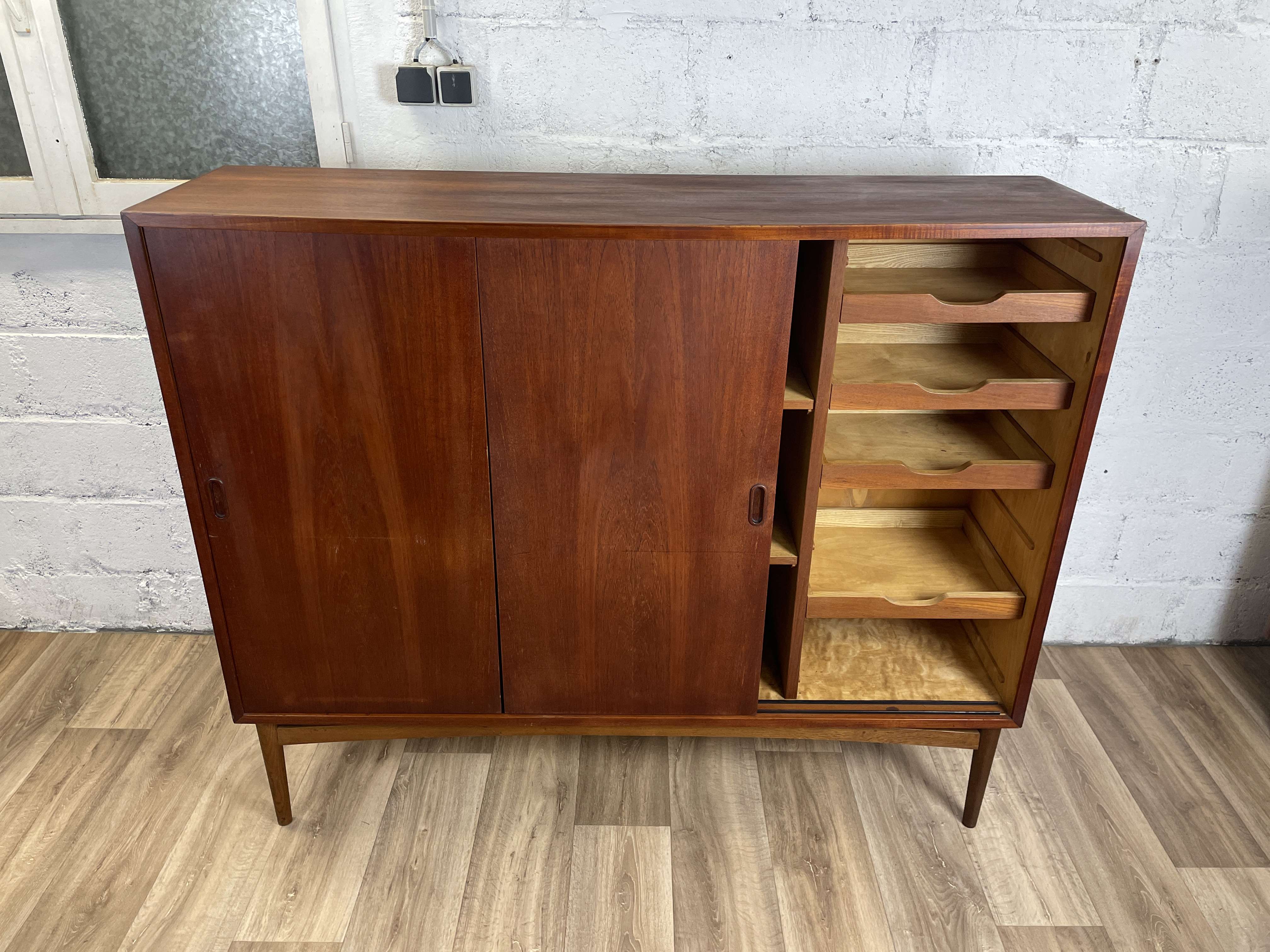 Enfilade vintage Scandinavian teak "highboard" sideboard, 60s