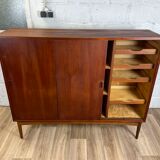 Enfilade vintage Scandinavian teak "highboard" sideboard, 60s