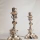 Pair of candlesticks restored to silver leaf