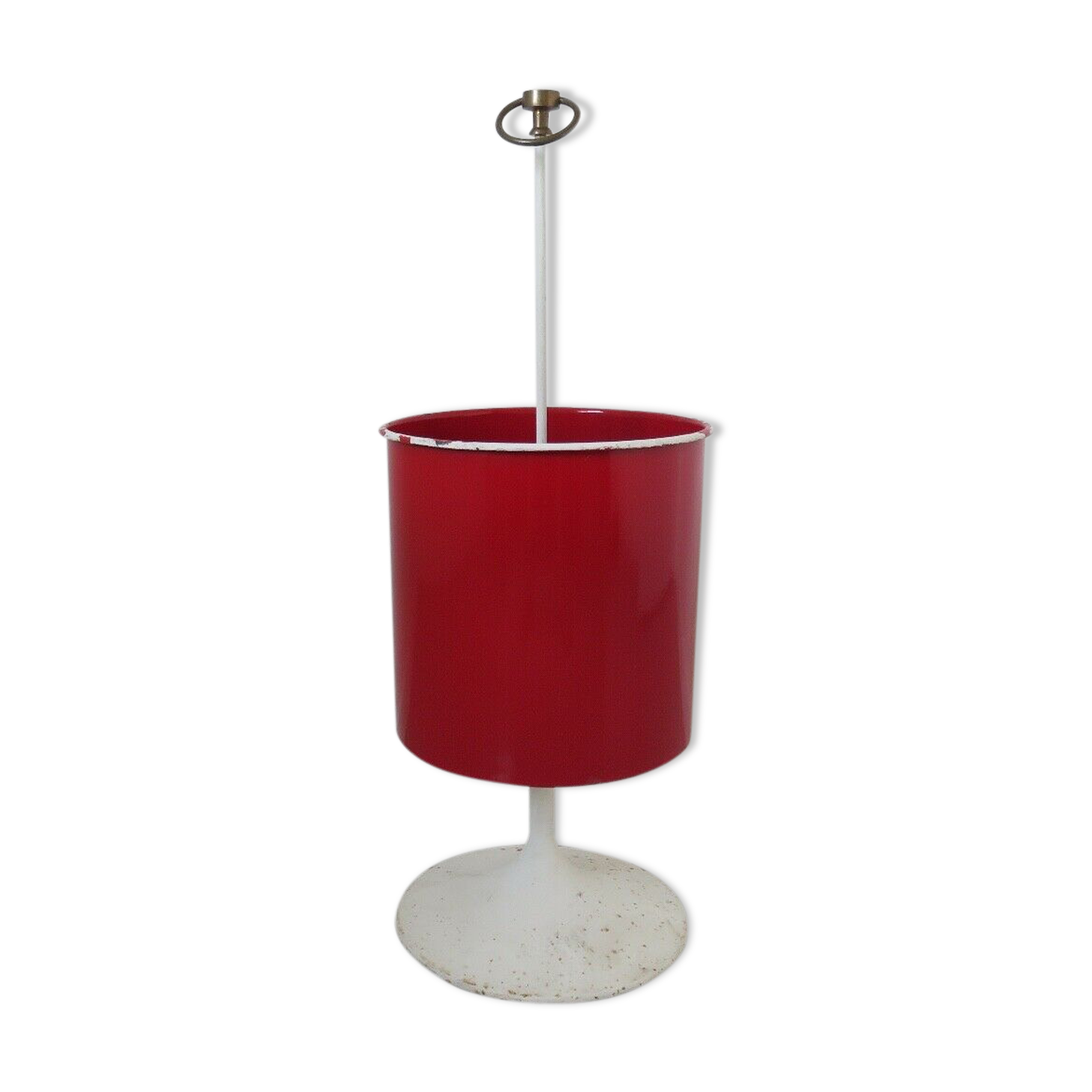 Enamelled tole paper basket, tulip foot 60 70