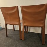 Bellini style brown leather zipped chair, Italian design