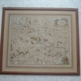 Carte ancienne xvii province de namur belgique par visscher, comitatus namurci, atlas minor, cadre