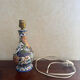 Table lamp in Gien earthenware - "Peacock" decor hand-painted