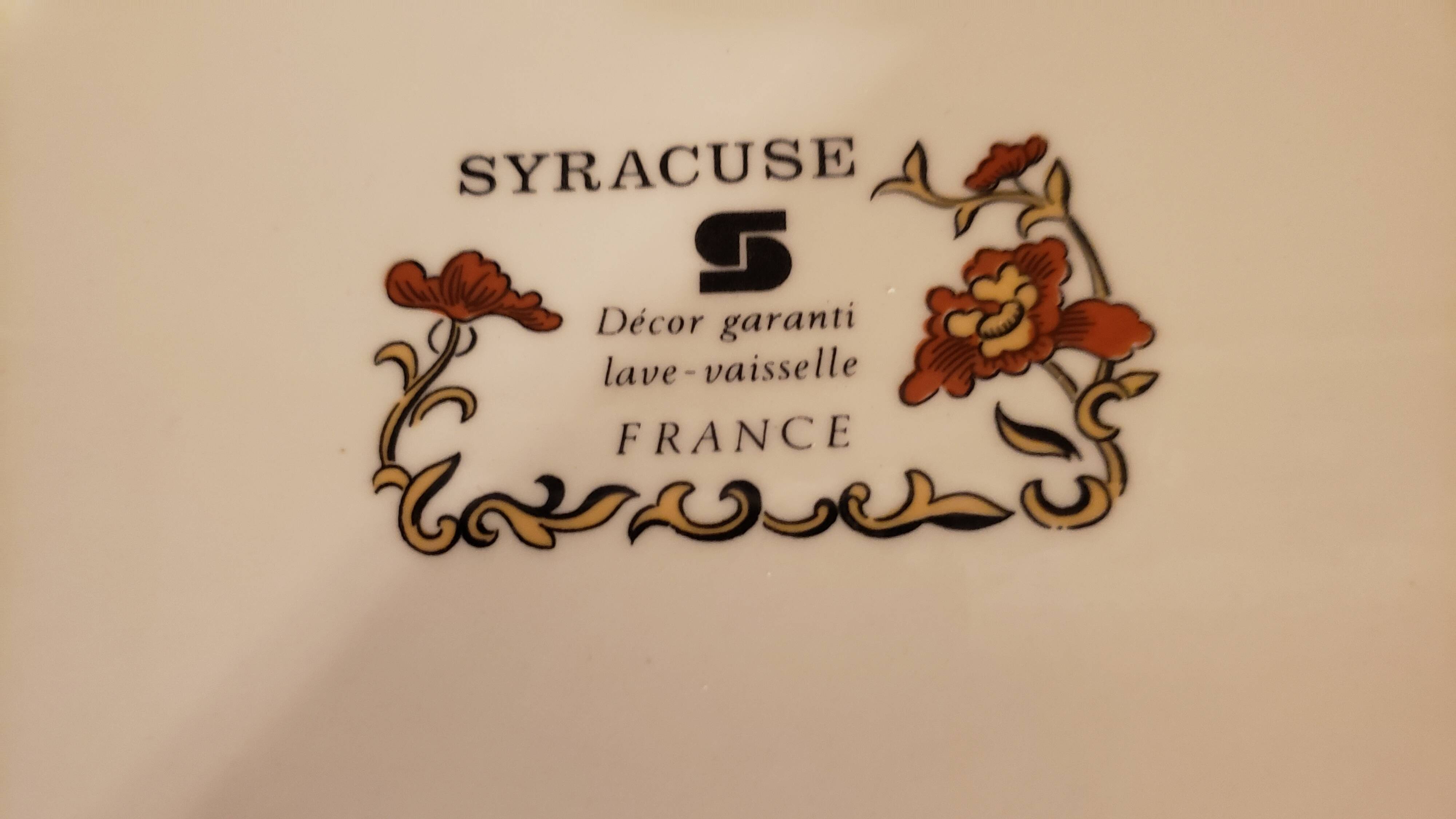 6 Syracuse Sarreguemines Flat Plates Flower Decor