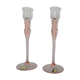 Pink crystal candlesticks duo