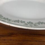 Oval dish, "Champagne" model, Badonviller, green, early 20th century