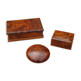 Three boxes in thuya magnifying glass