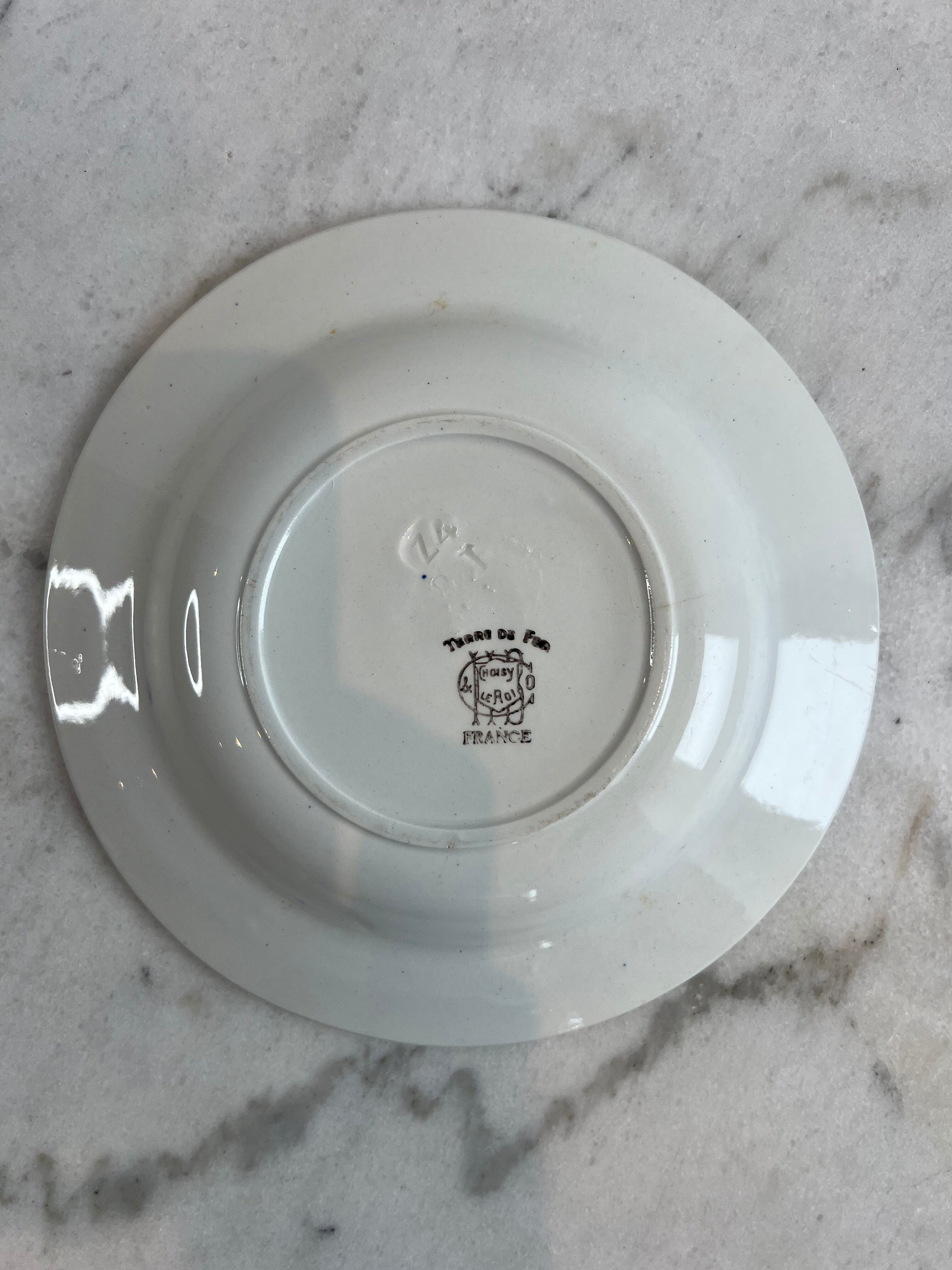 Set of 3 ironstone plates Choisy Le Roi