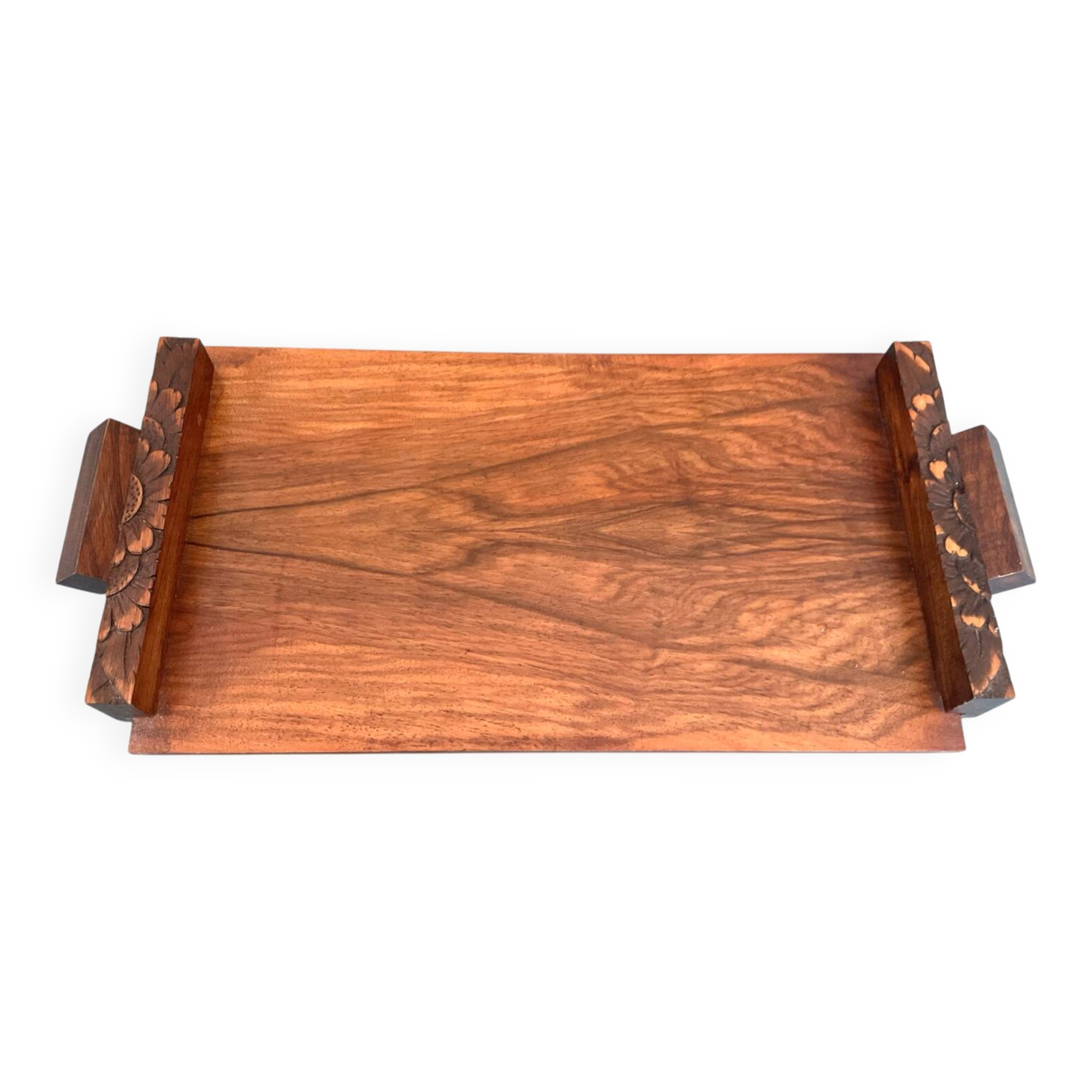 Art Deco walnut plateau