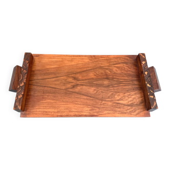 Art Deco walnut plateau