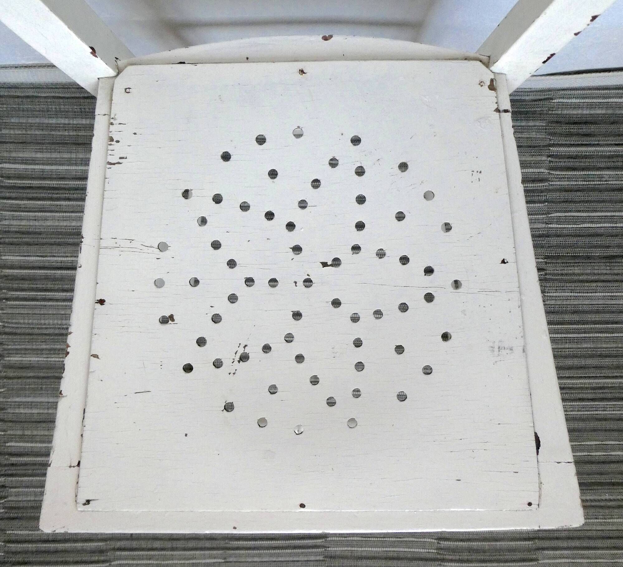 Wooden chair with star decoration, original patina