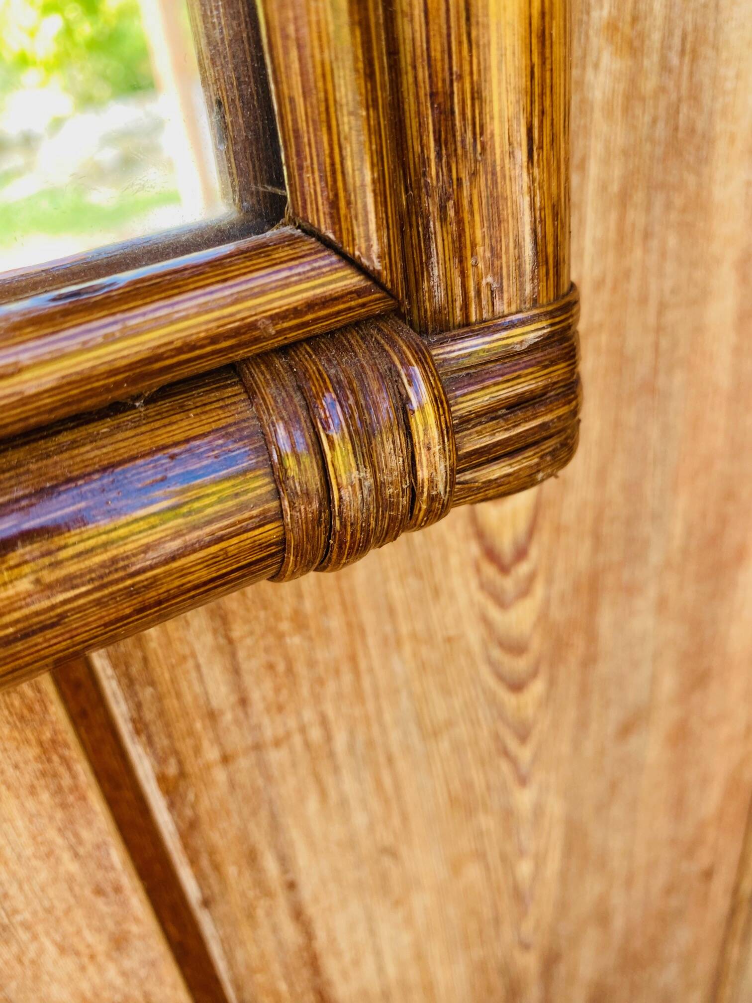 Vintage rattan mirror