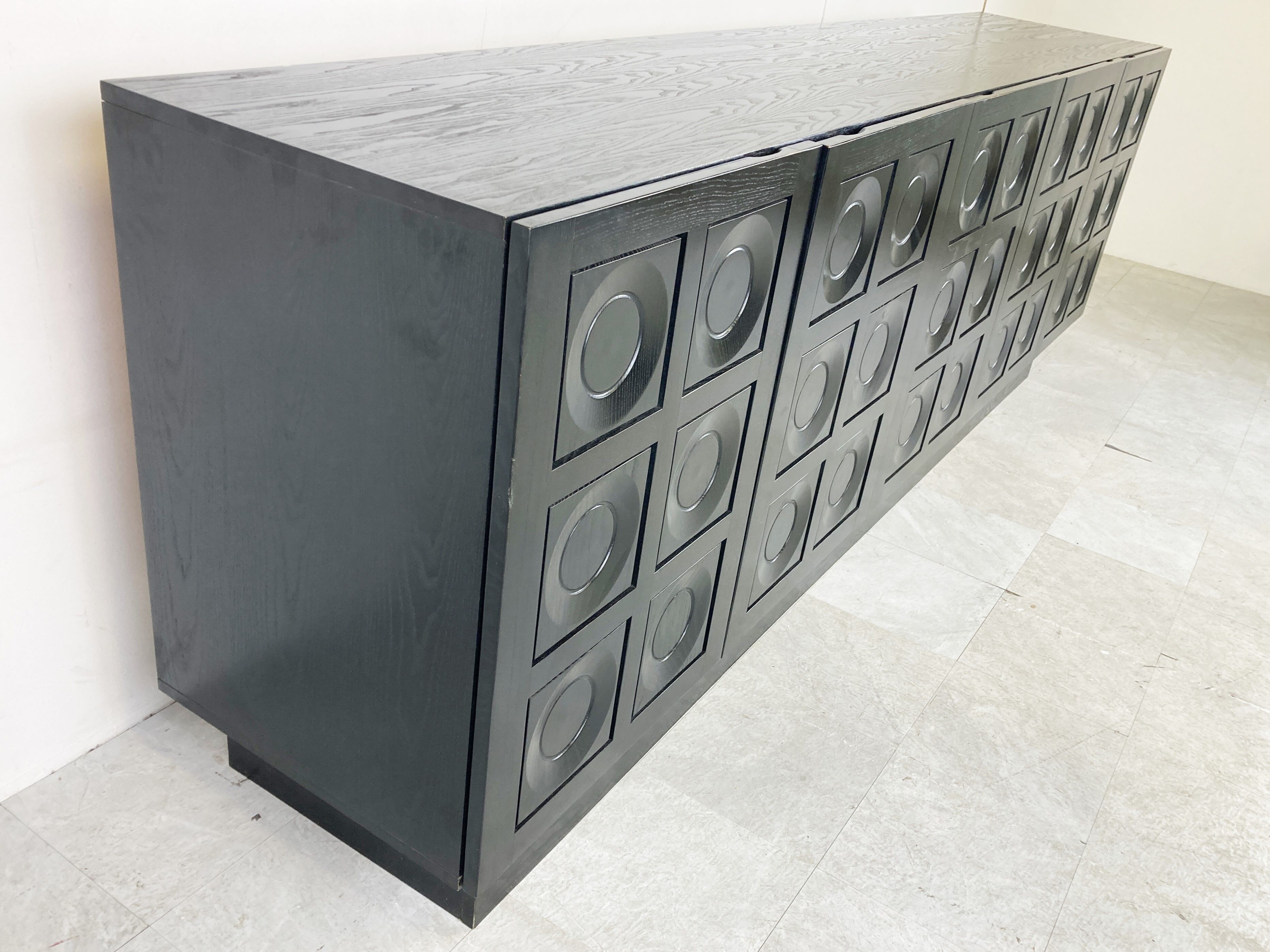 Black brutalist credenza, 1970s