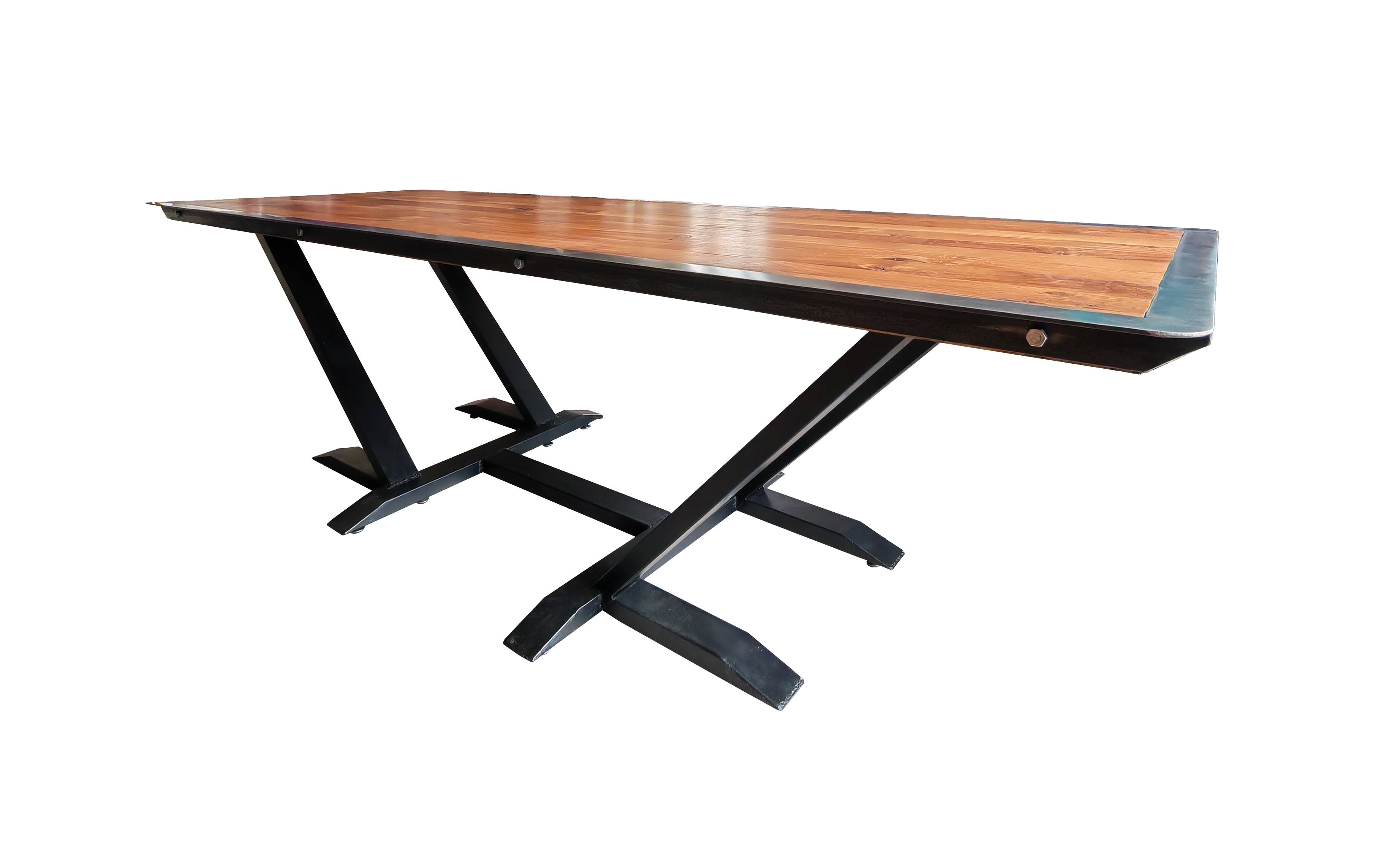 oak-steel table