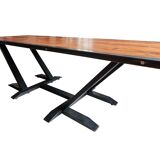 oak-steel table