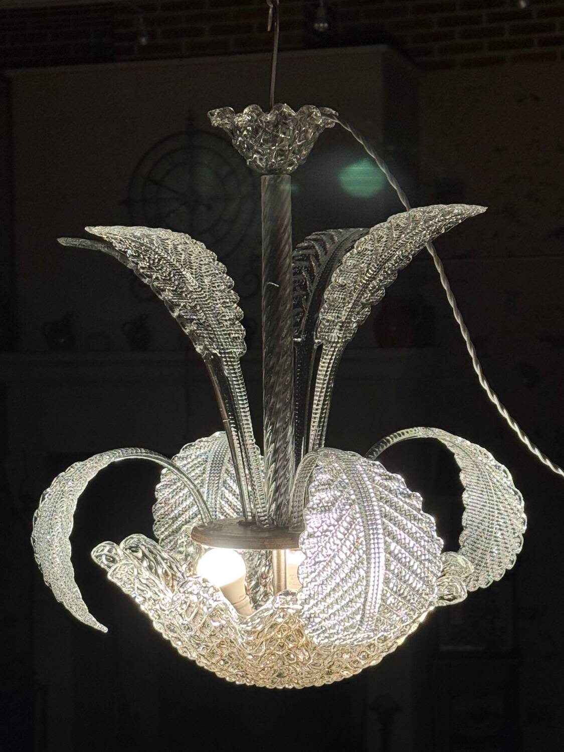 Lustre art déco barovier et toso, en verre de murano, années  1940