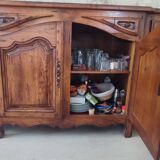 Magnificent low rustic sideboard pegged for the dining room