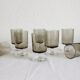 8 wine glasses in smoked glass Luminarc vintage 70s