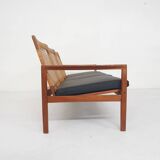 Hans Olsen for Brdr Juul Kristensen, rattan backed sofa, Denmark 1950s