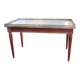 Table basse style louis XVI en acajou et laiton