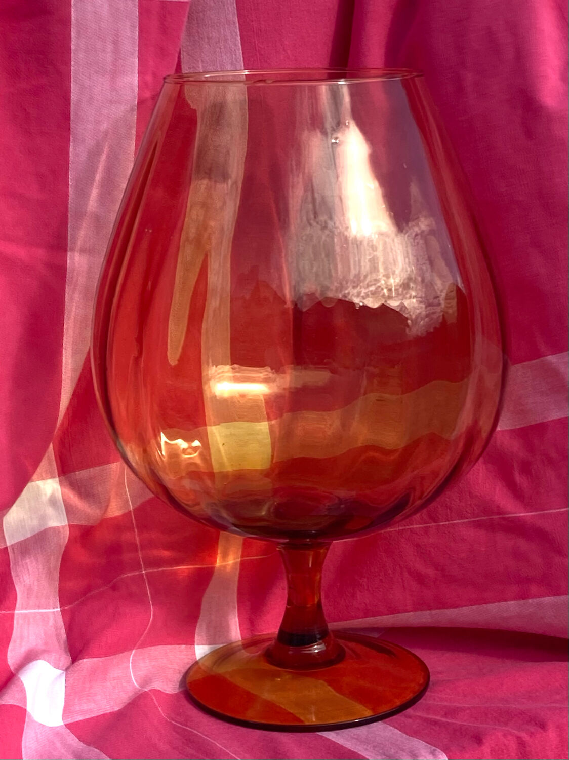 Amber glass vase