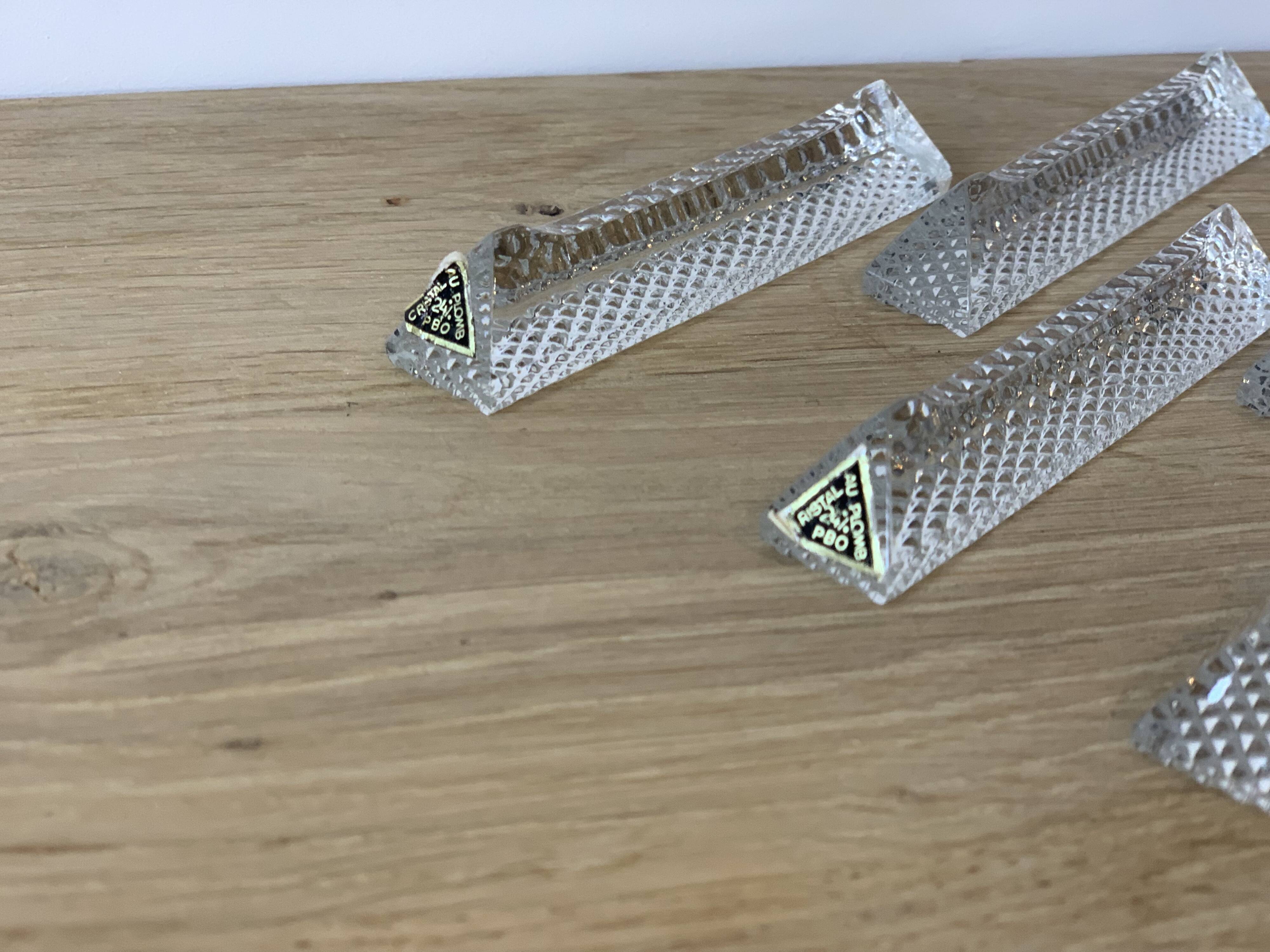 Set of crystal knife holders