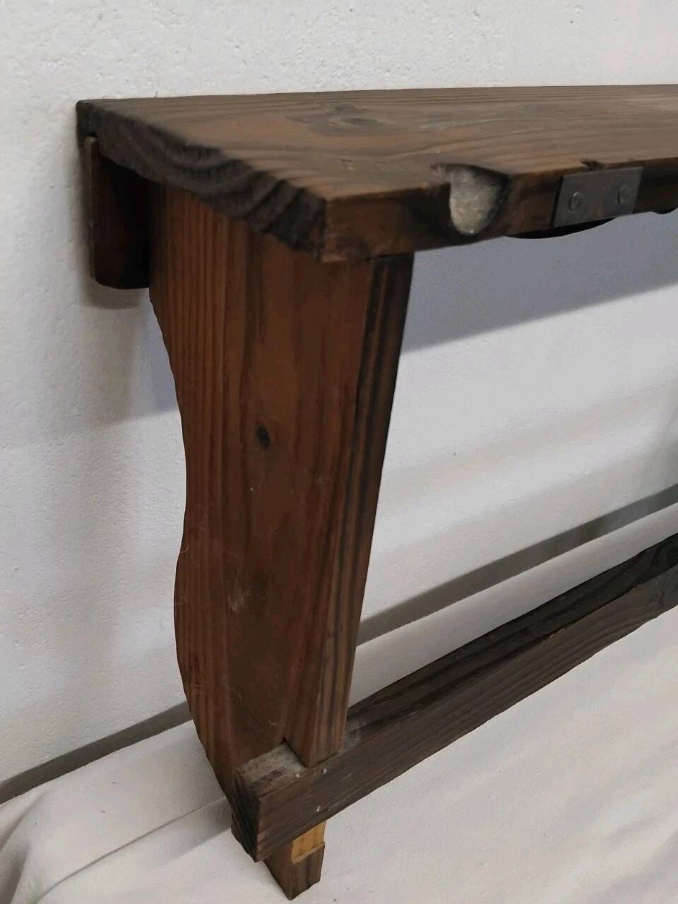 Antique Wall Shelf with Vintage Hooks