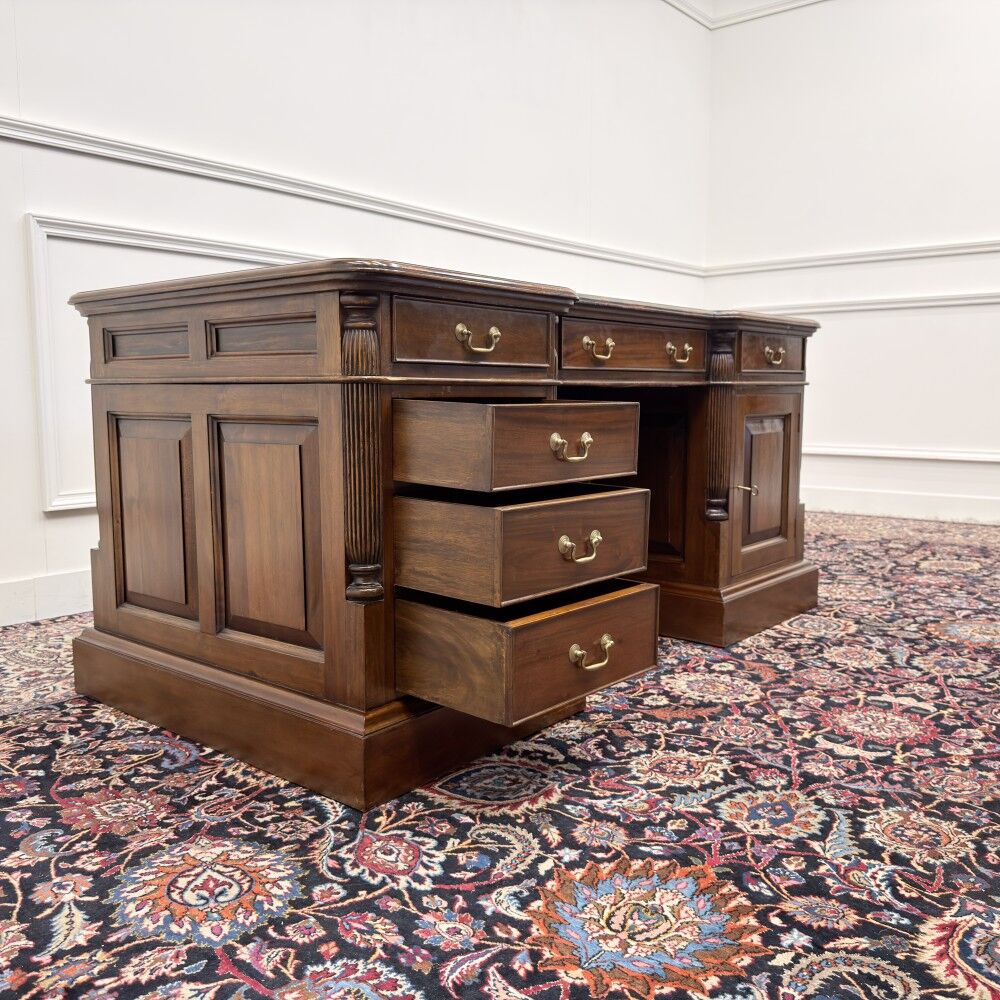 Classic English Chesterfield Desk with Backboard