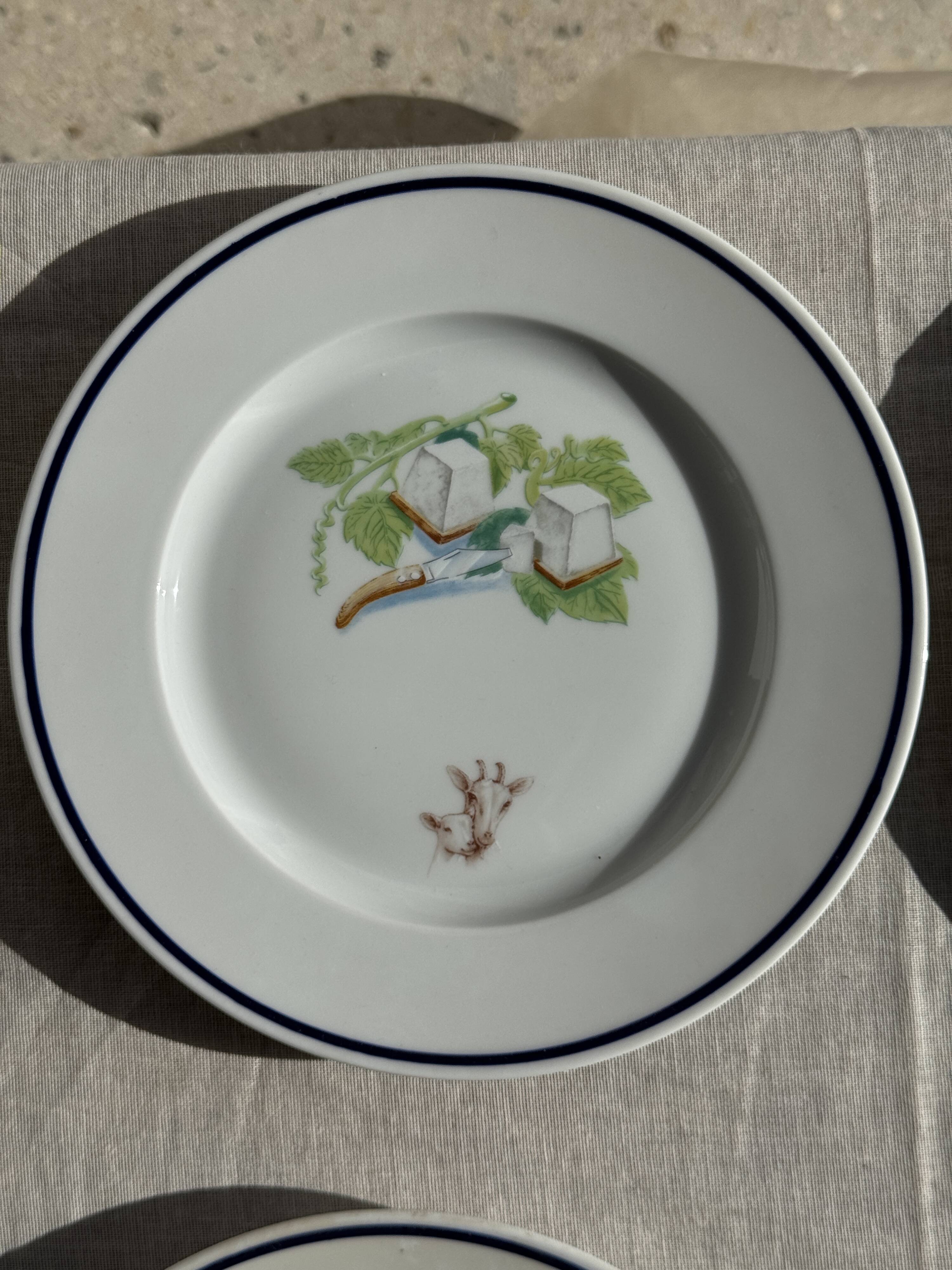 Set of 12 cheese plates France Chavroux 1990s D 21.5