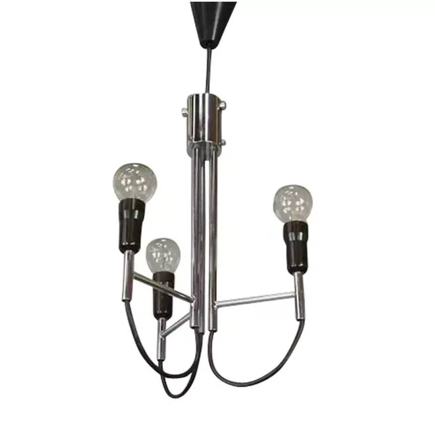 Chrome pendant light, Italian design, 60s