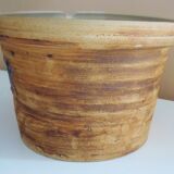 Ceramic "tachiste" flowerpot, signed La Poterie du colombier, the dove, 1970s