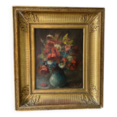 Bouquet of flowers from the 19th century signed