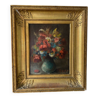 Bouquet de fleurs du xixeme siècle signé