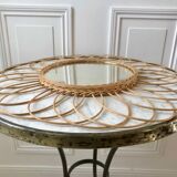 Rattan flower rattan mirror in the 60s
