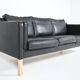 Danish design black leather sofa from Mogens Hansen