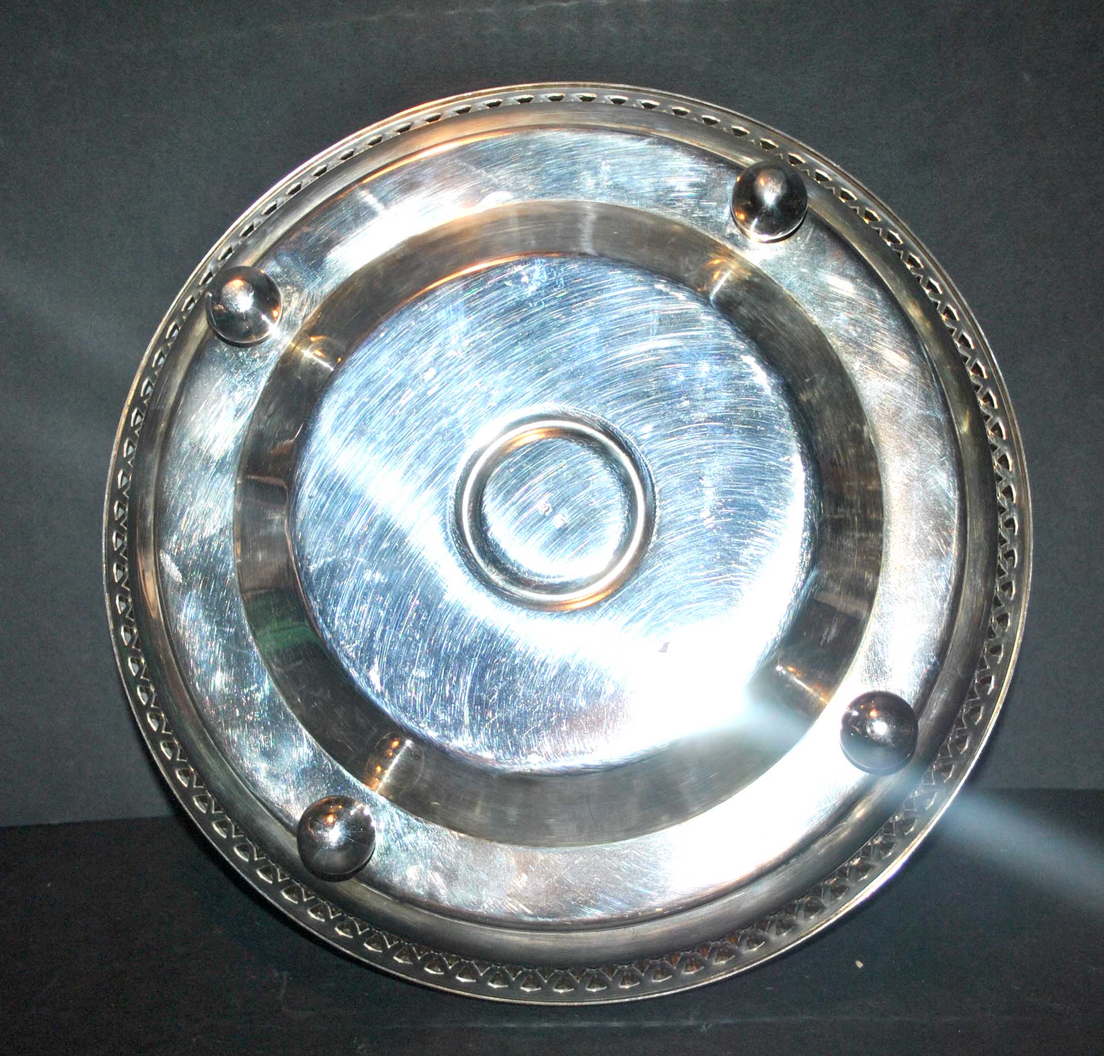 Vintage openwork stove sub-dish in silver metal NPA - Hospitality silverware restaurant bistro